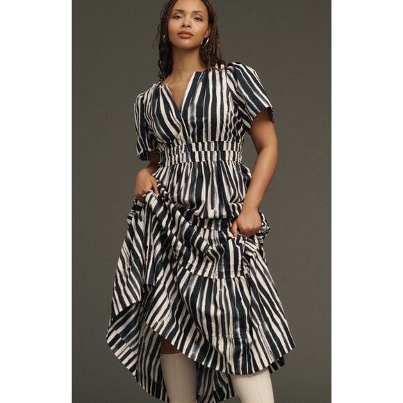 nwt by ANTHRPOLOGIE sz 3X Somerset Maxi Dress: Charcoal Motif - Picture 1 of 4